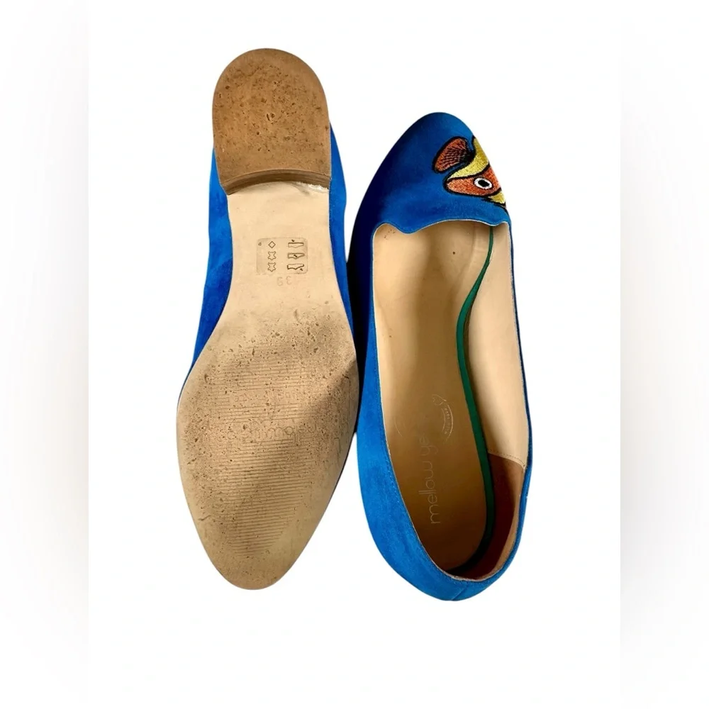 Mellow Yellow Vibrant Fish Embroidered Loafers - Picture 7 of 11